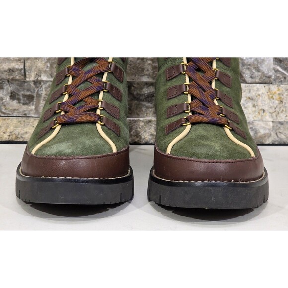 J. CREW Suede Elsa Boots Chunky Lug Sole Lace-Up Huntington Green EUC Womens 6 - Picture 5 of 12